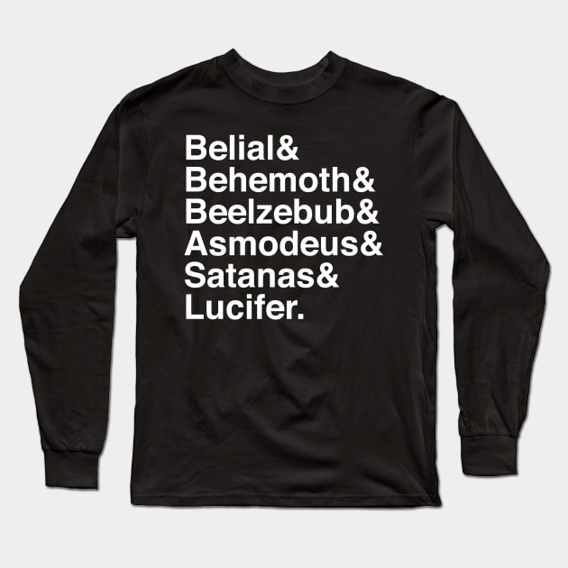 HELLvetica - Occult Goth - Devil Names Long Sleeve T-Shirt by Nemons